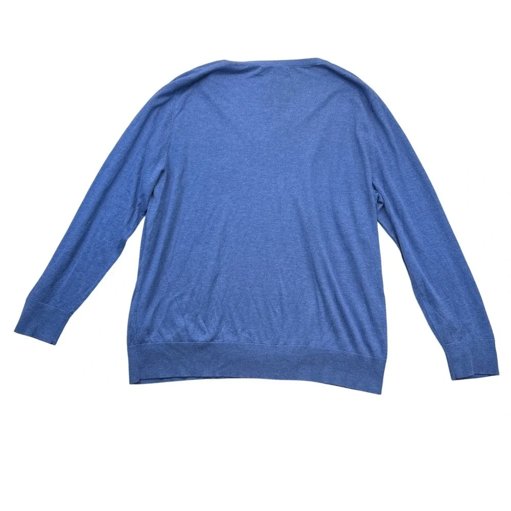 Banana Republic Sweater Lot Mens XL Red Merino Wool Blue Silk Cotton Pullover‎